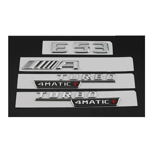 Chrome FOR E53 FOR AMG TURBO 4MATIC+ Trunk Fender Badges Emblems for Mercedes