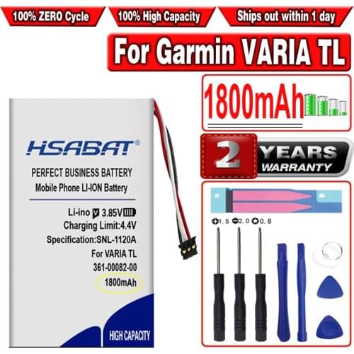 HSABAT 1800mAh 361-00082-00 GPS Battery for Garmin VARIA TL