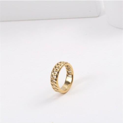 Joolim Gold Finish Knit Chain Stainless Steel Rings 2021 Jewelry