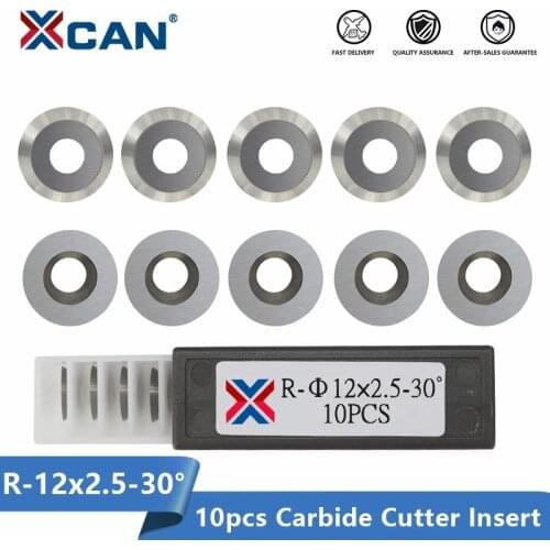 XCAN Carbide Insert 10pcs 12x2.5mm 30 Degrees Fits For Ci3 Wood Lathe Turning Tools Lathe Tool Millin Cutter
