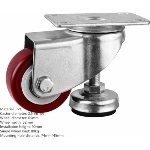 2.5 inch level regulating wheel height 9cm industry enclosure wheel diameter is 65 mm with goblet adjustable casters