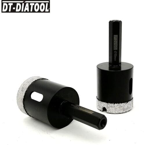 2pieces Dia 35mm Diamond Drill Hole Saw Drill Core Bits Ceramic Tile for Granite Marble Dry Hexagon Shank Core Drilling Bits