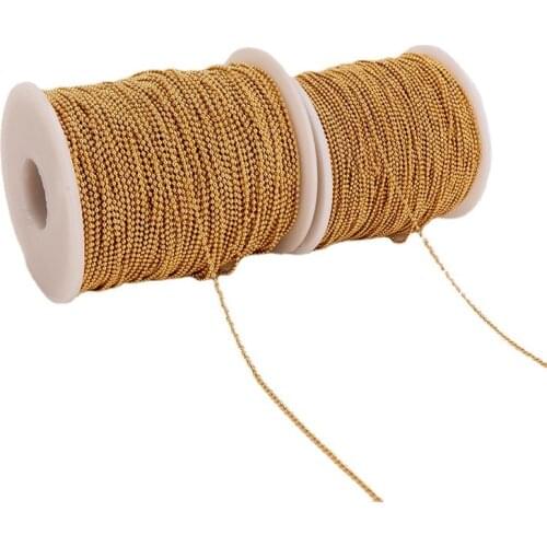 2 Meters/lot Stainless Steel Gold Color 1.5mm 2mm 2.4mm Round Ball Beaded Bulk Chain for DIY Necklace Jewelry Making Findings