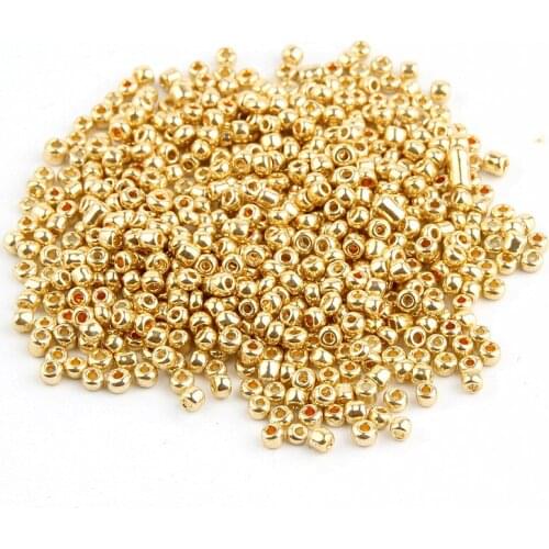 2-4mm Gold/Silver Color Round Czech Glass Beads Loose Spacer Beads For Jewelry Making DIY Handmade Necklace Bracelet Accessories