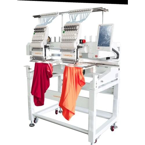 High performance Two Head 9/12/15 colors for cap embroidery machine newest technology 450*500 mm