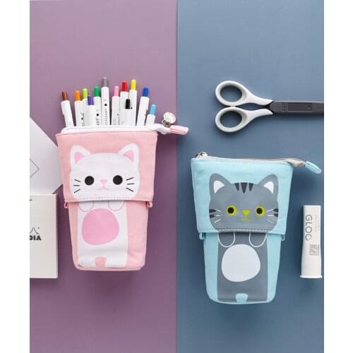Flexible Big Cat Pencil Case Fabric Quality School Supplies Stationery Gift School Cute Pencil Box Pencilcase Pencil Bag