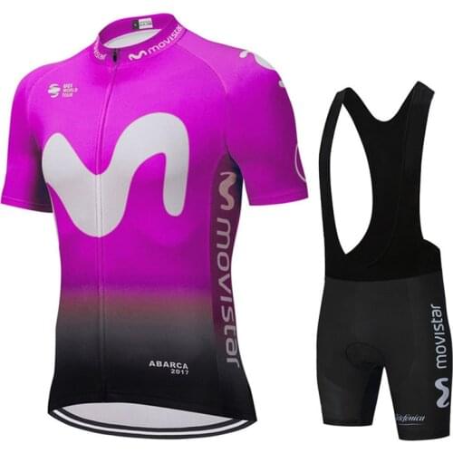 New Movistar Bicycle Clothes Men Cycling Sets Summer Team Road Bike Short Sleeve Clothing Mens Mtb Jersey Set Sport Wear