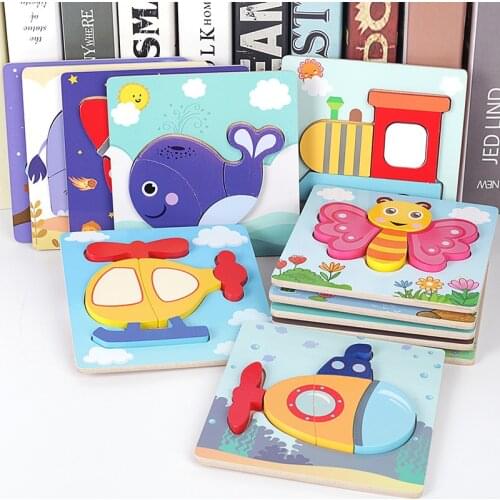 3-5 years old childrens puzzle 12 hand-held three-dimensional puzzle ZYL05/0.16 cartoon animal traffic puzzle toys