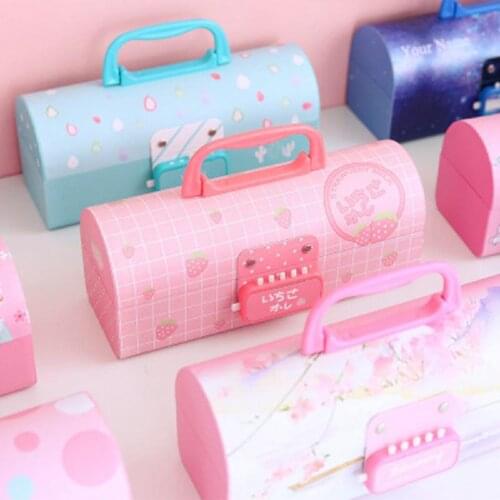 Creative Pencil Box Multifunctional With Code Lock Large Capacity Pencil Cases For Boys Girls School Stationery Portable Office