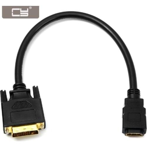 CY 10cm DVI 24+1 Male ale to HDMI-compatible Female Adapter Converter Cable for PC Laptop HDTV