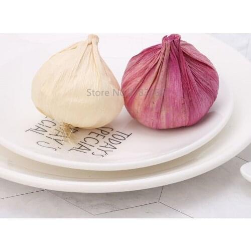 1pc Lifelike Artificial Garlic Fake Vegetables Model Party Home Kitchen Festival Decor Kids Teaching Props Toy 2 Colors