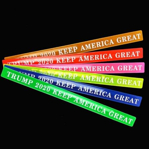 41cm Reflective slap band PVC wristband bracelet for running bicycle riding road safety visibilit TRUMP 2020 KEEP AMERICA GREAT
