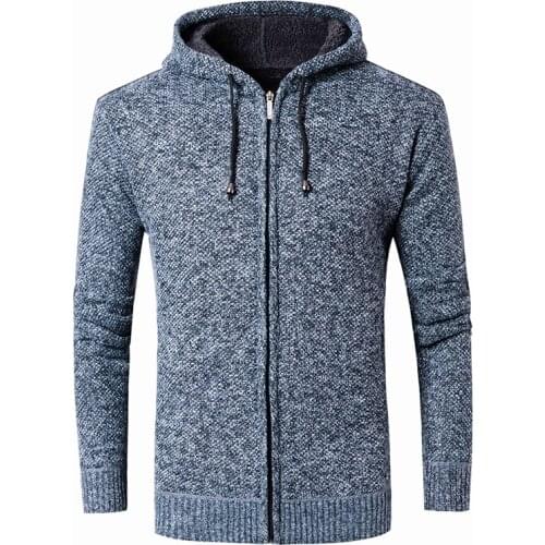 Sweaters Winter Mens clothes Male Autumn Cardigan Fashion Homme Hat Thick Slim Keep Warm Men Solid Smart Casual Sweaters