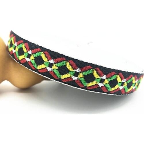 10Yards 15mm 5/8" Sewing Lace Materials Jacquard Ribbon Wedding Party Headwear Accessories Geometric Embroidery Woven Ribbon