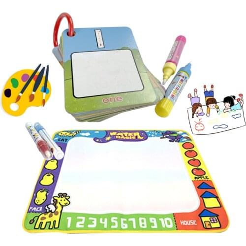Magic Water Mat Coloring Books Set Montessori Interactive Drawing Tablet Toy Children Early Education Water Doodle Game Play Mat