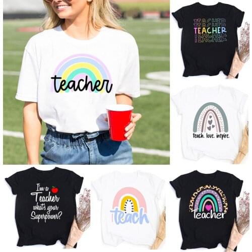 2021 Teachers life teacher Funny Women T Shirt Casual White Short Sleeve Vintage O-Neck Female Tops Tees for gift