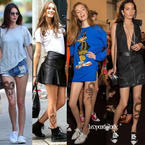 Coolmax Real Pantis Woman Womens Pantyhose Stockings Personalized Tattoo Print Snake Skulls Rose 2020 Free Size Wrap Core Sexy