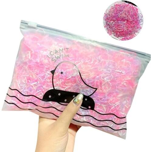 1000 / Pack Girl Colorful Fashion Disposable Rubber Band Elastic Hair Band Silicone Bracelets Activities Small Gifts Party 2021