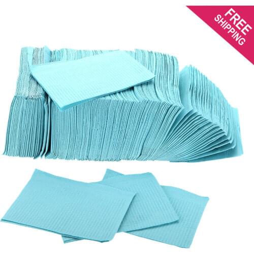 125pcs 3-Ply Dental Patient Bibs Dental Double Layer Water-resistant Sheets Tattoo Accessories