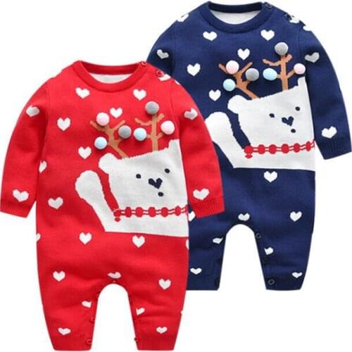 2019 Cute Knit Rompers Baby Girls long sleeve Romper Outfit Clothes Newborn baby clothes Knitting Rompers Overalls boys Jumpsuit
