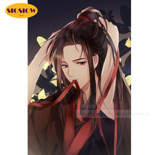 SIOSIOW 5d Diy Diamond Painting Mo Dao Zu Shi Figure Diamond Mosaic Embroidery Chinese Anime Poster Cross Stitch Home Decor Room