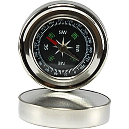 Car Compass Outdoor Drop-resistant Stainless Steel Metal Compass Waterproof Mountaineering Portable Map Compass