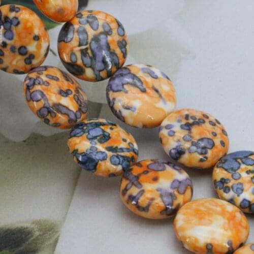New fashion!Riverstones Coin shape loose beads 16mm DIY 15 inches Three colors to choose women jewelry making design gifts