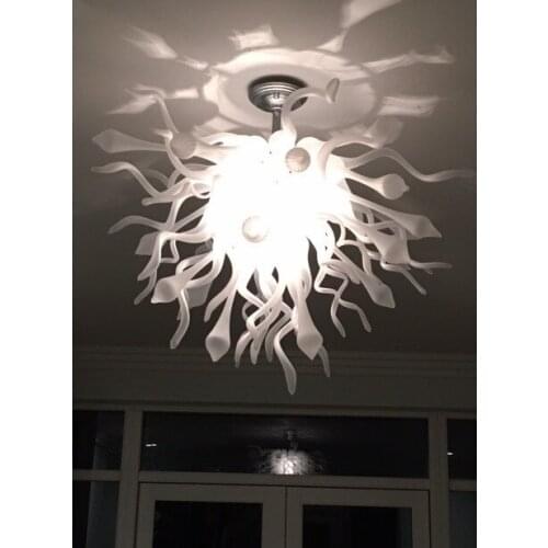 Girban Brand Contemporary Frosted White Art Glass Ceiling Decor Chandelier Lamps
