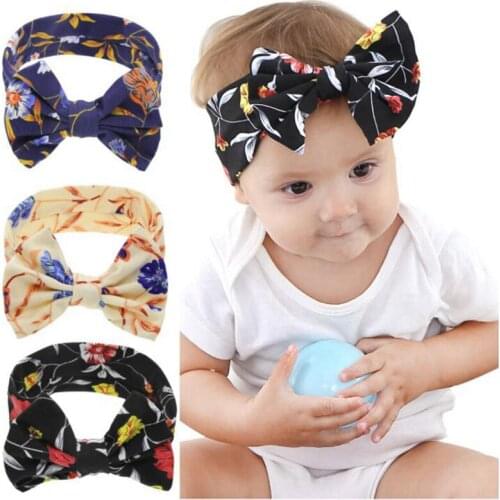 Naturalwell Baby Headbands Stretch soft nylon head wraps Infant headband Baby Gift Hair bow Knot Turban Newborn Photo Prop HB074