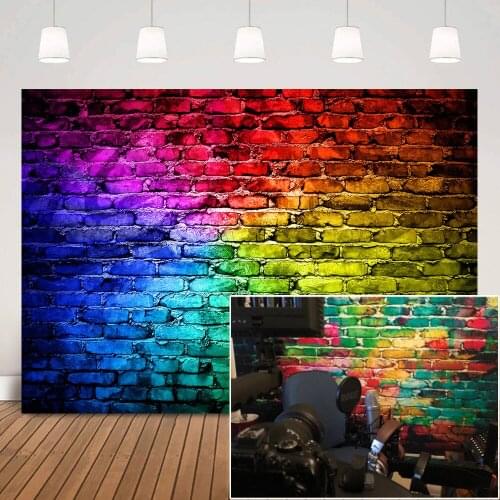 Graffiti Brick Wall Photo Shoot Backdrop Hip Hop Birthday Party Banner Background Live Broadcast Backdrops Decorations Props
