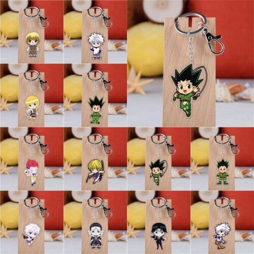 HUNTER x HUNTER keychain Anime Killua Zoldyck Kurapika Key Chains Two-sided Keychains Cosplay Acrylic Pendant Keyring