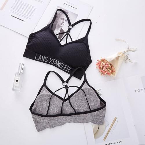Sexy Seamless Deep V Sexy Lingerie Set Push Up Sports Bra Set Wrapped Chest Letter Tube Top Non-Steel Ring Underwear Sets Hot