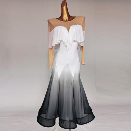 Custom madeBallroom dance costume sexy senior long sleeves ballroom dance dress for women ballroom dance competition dresses