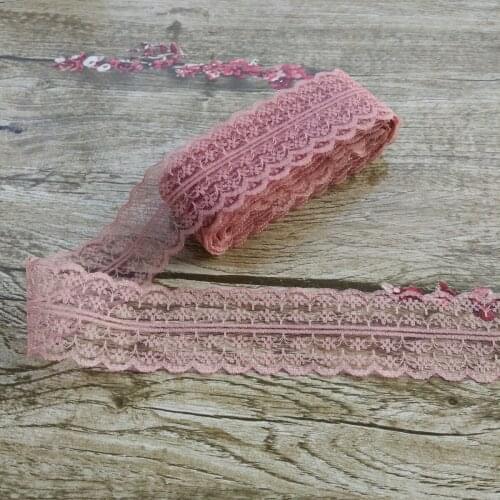 Beautiful! 10 yards 45mm Red Bean Paste net embroidery lace Bilateral DIY jewelry, clothing, wedding, floral accessories