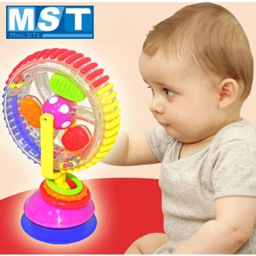 Colorful Rotating Ferris Wheel Model Toy Baby Stroller Early Education Toy Stroller Dining Chair Rainbow Rattles For Children