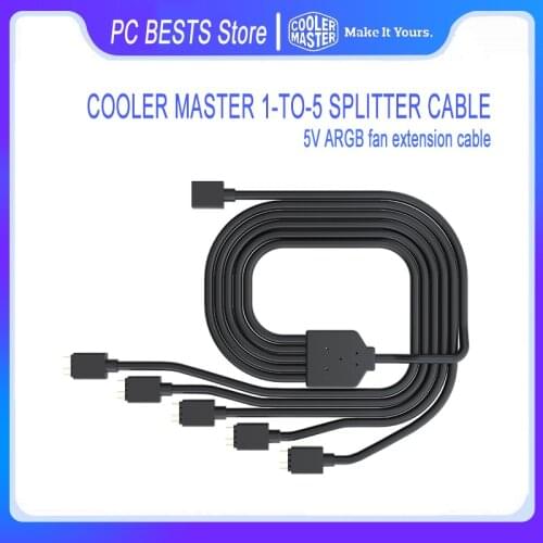 Cooler Master 5V 3Pin Addressable RGB 1 TO 5 Splitter Cable fan Adapter Connecting Head with Row Pin For MSI ASUS