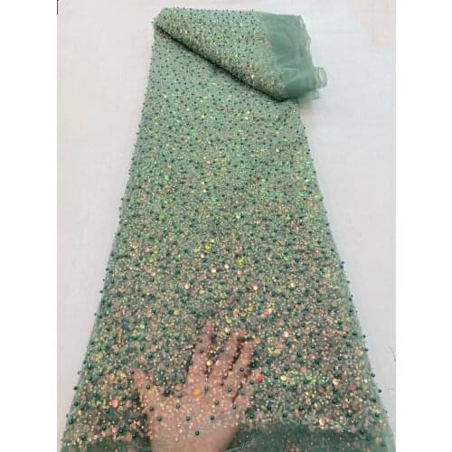 Hot-selling bead multicolor sequined tulle embroidery, African lace fabric, comfortable fabric, suitable for fashionable ladies