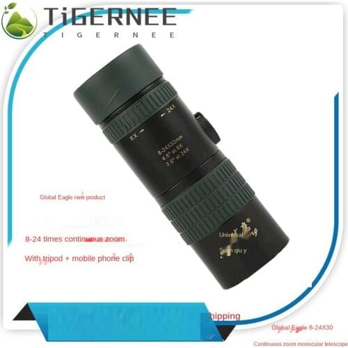 8-24X30mm Monocular Telescope Super Zoom Quality Eyepiece Portable Binoculars Hunting Night Vision Scope Outdoor Camping