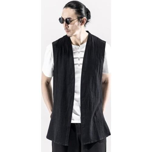 Men jacket sleeveless male jacket Japanese streetwear KZ2008