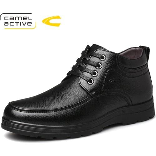 Camel Active New Genuine Leather Men Boots outdoor Men Casual Shoes breathable Fashion Ankle Boots For Men High Top Winter Boots