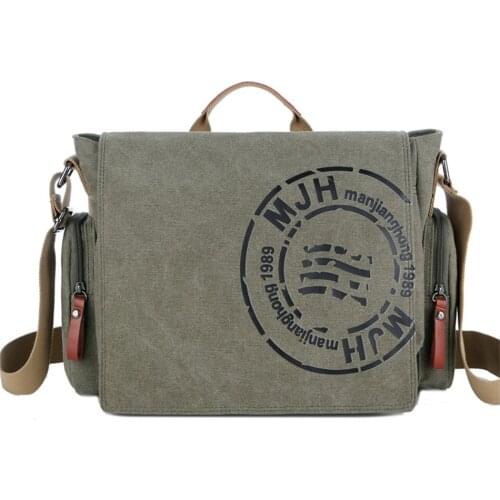Mens Fashion Canvas Shoulder Bags Business Travel Crossbody Bags Men Messenger Bags Briefcase Men Handbag Tote
