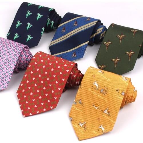 Men Ties Printted Classic Tie Casaual Mens Animal Print Tie Cartoon Neck Tie Fashion 9 CM Width Groom Necktie For Party