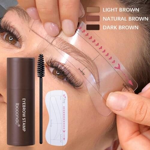 One Step Brow Stamp Shaping Kit Long Lasting Natural Contourin Eyebrow Shape Stamp Brow with 5Pairs Reusable Eyebrow Stencils