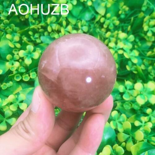 Natural Crystals Quartz High Quality Red Strawberry Sphere Energy Reiki Healing Ball Room Home Aquarium Decoration Gemstone