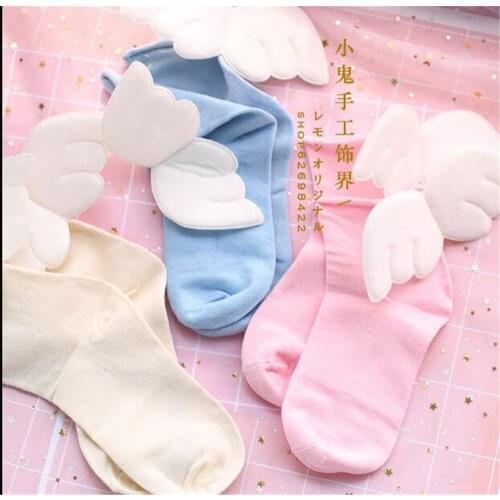 Lolita angel wings Lovely Woman Short Socks Multiple Colors Cotton Socking B557