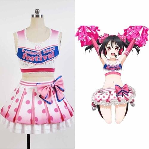 LoveLive! Yazawa Niko Cheerleaders Uniform Cosplay Costume For Women Girls Full Set