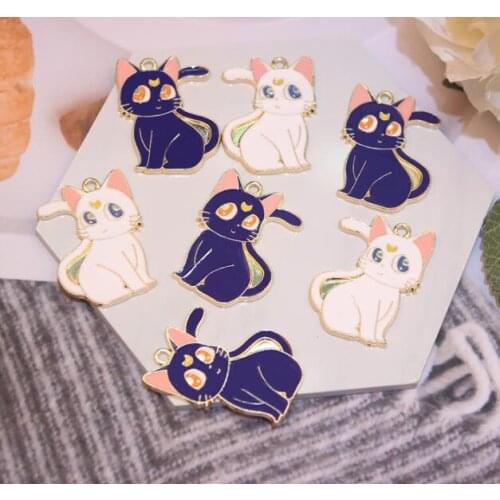 New 50 pcs Sailor Moon cat Charm Pendants DIY Jewelry Making
