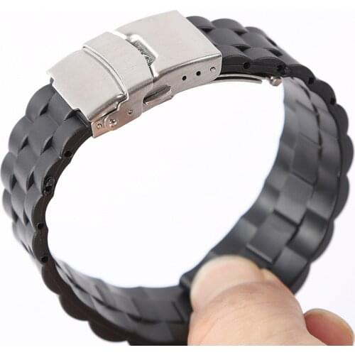 4Styles Sports Watch Band 20mm 22mm Soft Silicone Rubber Strap Steel Buckle Bracelet Wrist WatchBand watch accessories