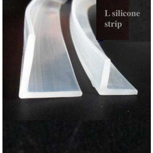 Glass Angle Corner Protecor Collision Avoidance Gasket L Silicone Sealing Strip Bar 16mm x 16mm 12mm x 12mm x 2mm Transparent