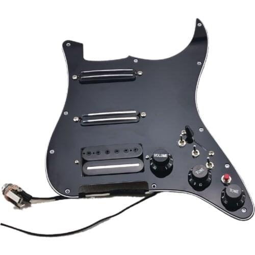 Strat Guitar Pickup Black Prewired Pickguard Wiring Guitar Alnico V Humbucker Pickups Single Cut Features Set 18 Different tone